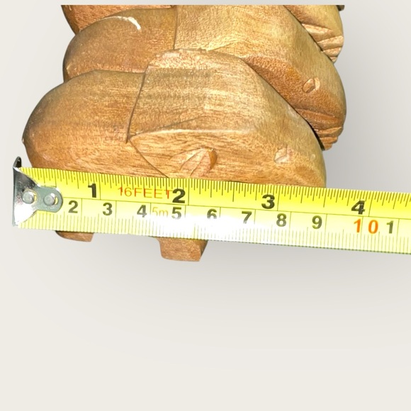 Vintage Set Of 5 Wood Napkin Holders Rings Hand Carved Elephant 3.5” X2.5” - Picture 8 of 10